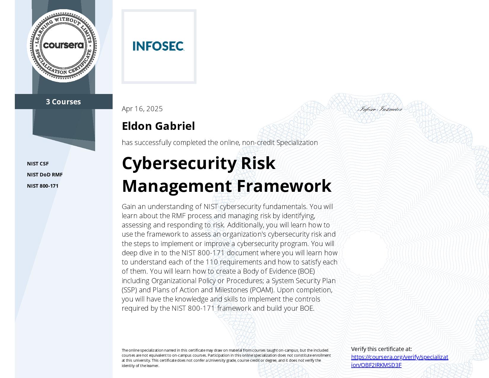 INFOSEC — Cybersecurity Risk Management Framework