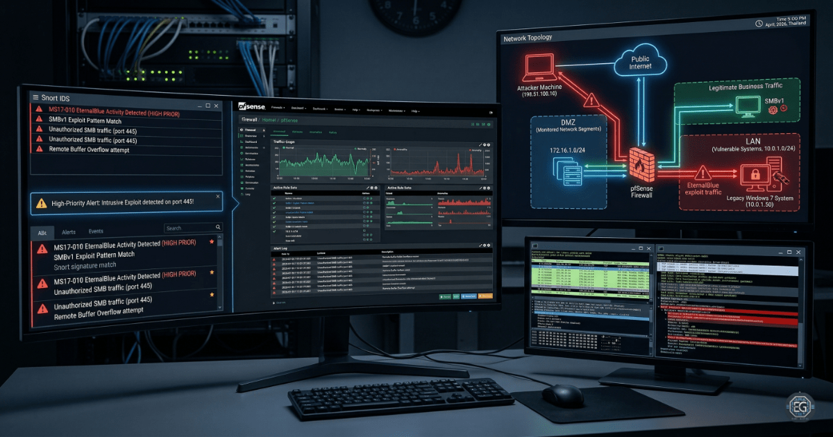 REPORT – pfSense IDS Traffic Monitoring and EternalBlue Detection – v1.0.0